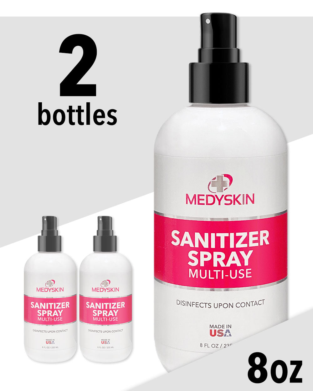 2 Bottles - Multi-Use Sanitizer Spray 8oz