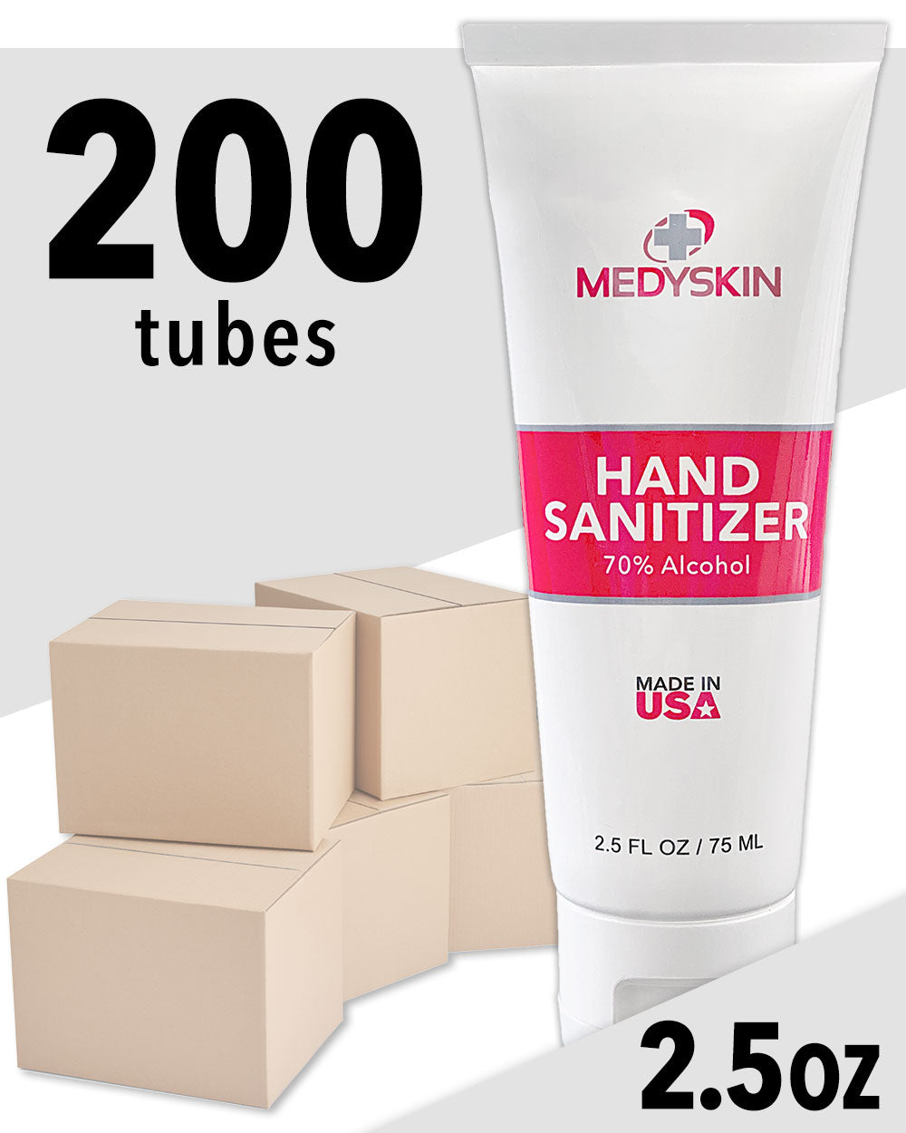 200 Tubes - Hand Sanitizer Gel 2.5oz